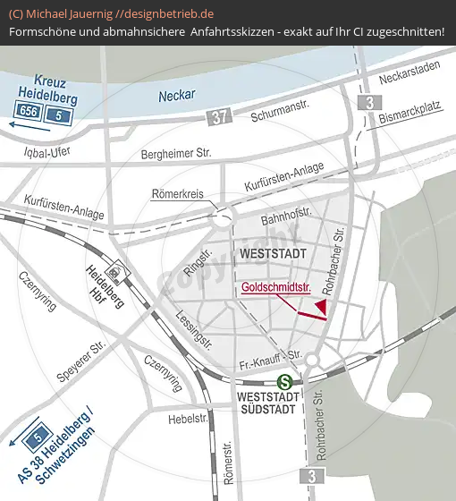 Anfahrtsskizze Heidelberg Kalkmann Wohnwerte GmbH & Co. KG (309)