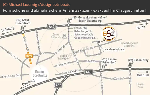 Anfahrtsskizze Essen Manderscheidtstraße BSZ Keramikbedarf GmbH (375)