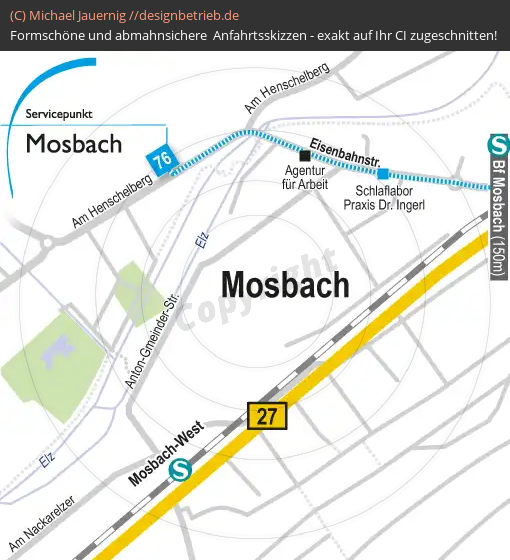 Anfahrtsskizze Mosbach Schlaf-Atem-Zentrum Löwenstein Medical GmbH & Co. KG (477)