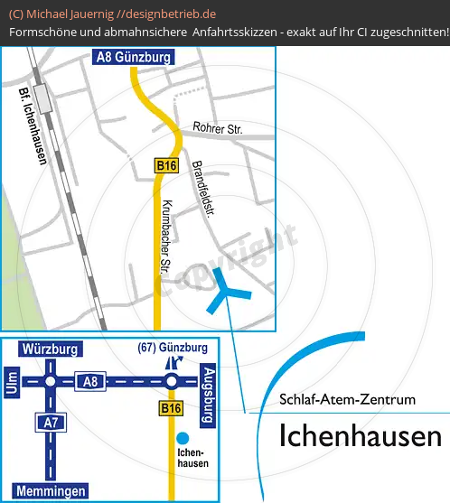 Anfahrtsskizze Ichenhausen Kumbacher Straße Schlaf-Atem-Zentrum Löwenstein Medical GmbH & Co. KG (522)