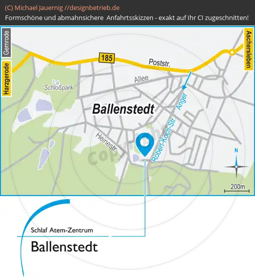 Anfahrtsskizze Ballenstedt Schlaf-Atem-Zentrum | Löwenstein Medical GmbH & Co. KG (640)