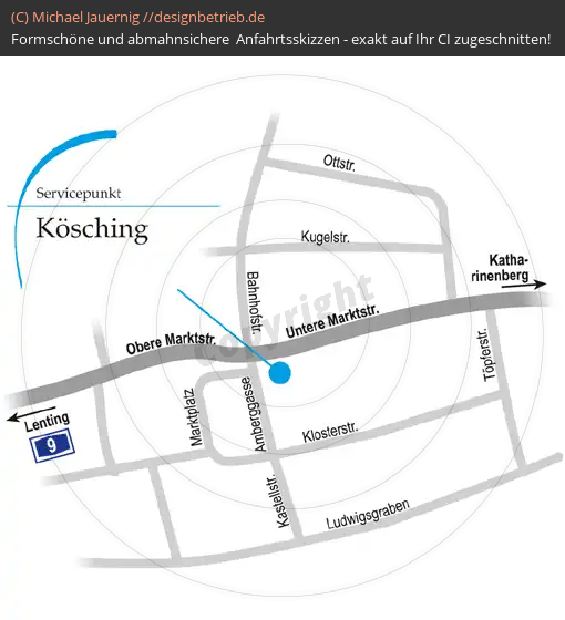 Anfahrtsskizzen erstellen / Anfahrtsskizze Kösching   Löwenstein Medical GmbH & Co. KG( 106)