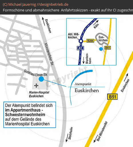 Anfahrtsskizzen erstellen / Anfahrtsskizze Euskirchen   Löwenstein Medical GmbH & Co. KG( 115)