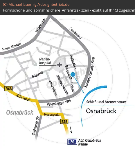 Anfahrtsskizzen erstellen / Anfahrtsskizze Osnabrück   Löwenstein Medical GmbH & Co. KG( 117)