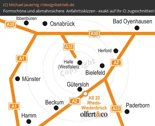 Anfahrtsskizzen erstellen / Anfahrtsskizze Großraum Wiedenbrück (OWL)   Olfert & Co( 175)