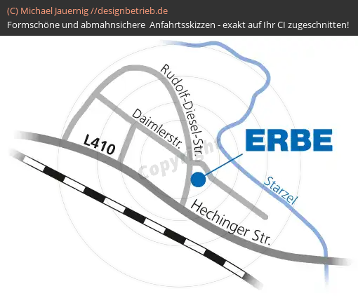 Anfahrtsskizze Rangendingen Detailskizze ERBE Elektromedizin GmbH (213)