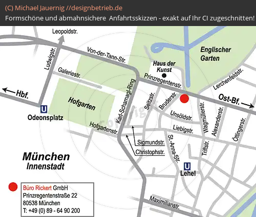 Anfahrtsskizzen erstellen / Anfahrtsskizze München (Detailskizze)   Büro Rickert( 246)