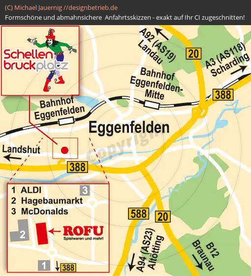 Anfahrtsskizzen erstellen / Anfahrtsskizze Eggenfelden   ROFU Kinderland( 249)