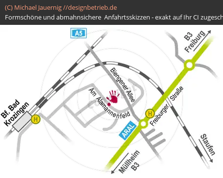 Anfahrtsskizzen erstellen / Anfahrtsskizze Bad Krozingen   Christlich-orientierte Privatschule( 304)