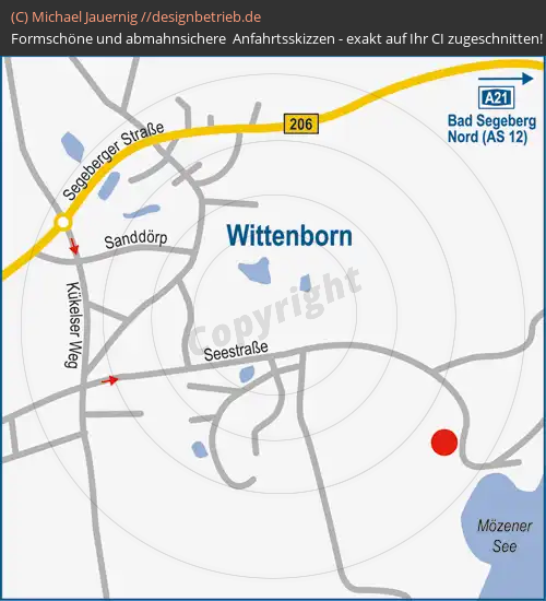 Anfahrtsskizzen erstellen / Anfahrtsskizze Wittenborn (Detailkarte)   Gut Oehe( 316)