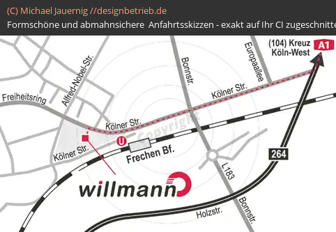 Anfahrtsskizze Frechen Kölner Straße HSW Willmann GmbH (354)