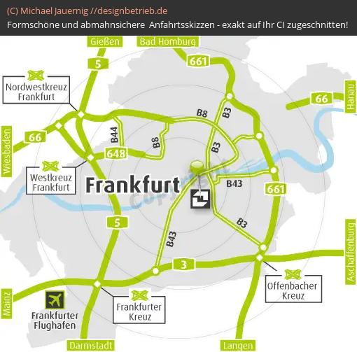 Anfahrtsskizze Frankfurt (Übersichtskarte) DERAG Living Hotel Frankfurt (359)