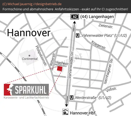 Anfahrtsskizzen erstellen / Anfahrtsskizze Hannover Hischestraße   Sparkuhl GmbH( 396)