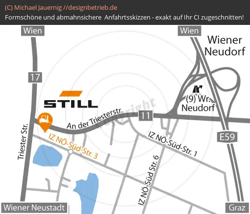 Anfahrtsskizzen erstellen / Anfahrtsskizze Wien Übersichtskarte   STILL GmbH( 404)