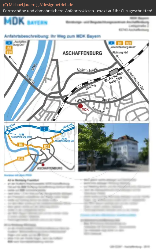 Anfahrtsskizzen erstellen / Anfahrtsskizze Aschaffenburg   MDK Bayern( 408)