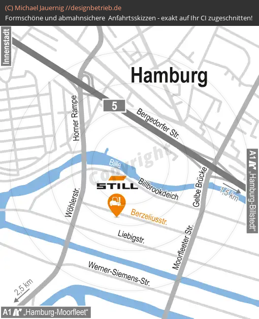 Anfahrtsskizzen erstellen / Anfahrtsskizze Hamburg Detailskizze   STILL GmbH( 435)