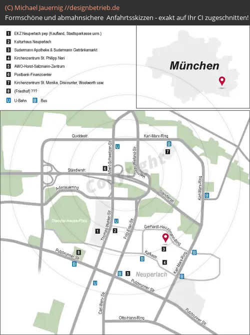 Anfahrtsskizze Neuperlach (Lageplan / München) punctum.eu (486)