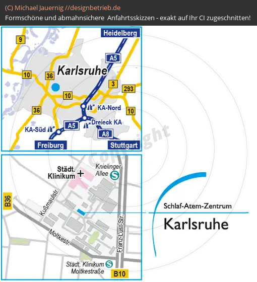 Anfahrtsskizzen erstellen / Anfahrtsskizze Karlsruhe   Schlaf-Atem-Zentrum 1 | Löwenstein Medical GmbH & Co. KG( 550)
