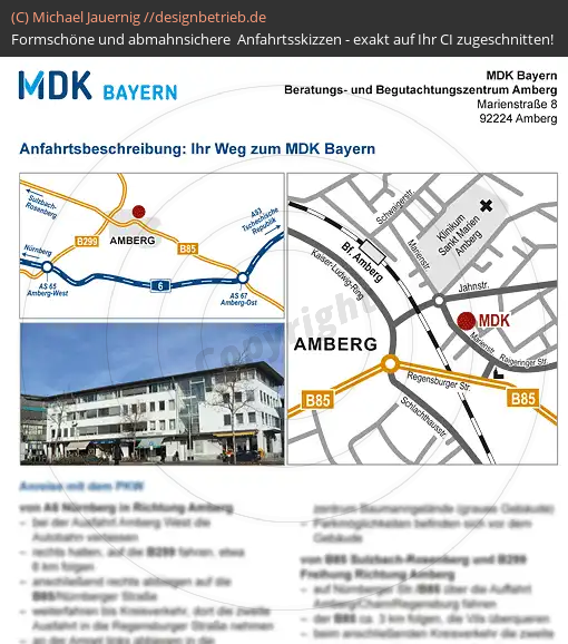 Anfahrtsskizzen erstellen / Anfahrtsskizze Amberg   MDK Bayern( 563)