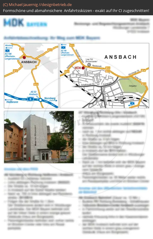 Anfahrtsskizzen erstellen / Anfahrtsskizze Ansbach   MDK Bayern( 566)