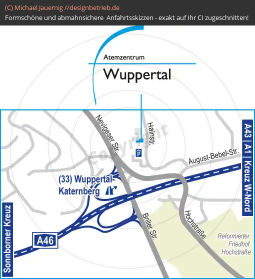 Anfahrtsskizze Wuppertal-Elberfeld Atem-Zentrum | Löwenstein Medical GmbH & Co. KG (579)