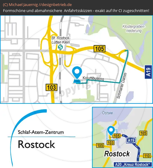 Anfahrtsskizze Rostock Schlaf-Atem-Zentrum | Löwenstein Medical GmbH & Co. KG (580)