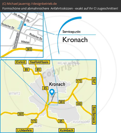 Anfahrtsskizzen erstellen / Anfahrtsskizze Kronach   Servicepunkt | Löwenstein Medical GmbH & Co. KG( 591)