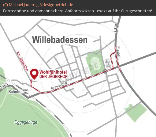 Anfahrtsskizze Willebadessen (Detailkarte) WOHLFÜHLHOTEL DER JÄGERHOF (614)