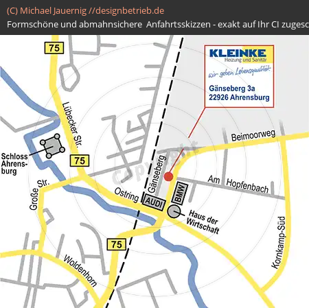 Anfahrtsskizzen erstellen / Anfahrtsskizze Ahrensburg   Kleinke GmbH( 63)