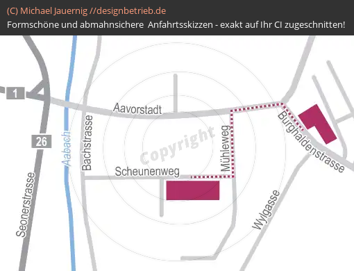 Anfahrtsskizzen erstellen / Anfahrtsskizze Lenzburg    (Schweiz) | Webdesign S. Beer( 664)
