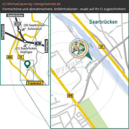 Anfahrtsskizze Saarbrücken \