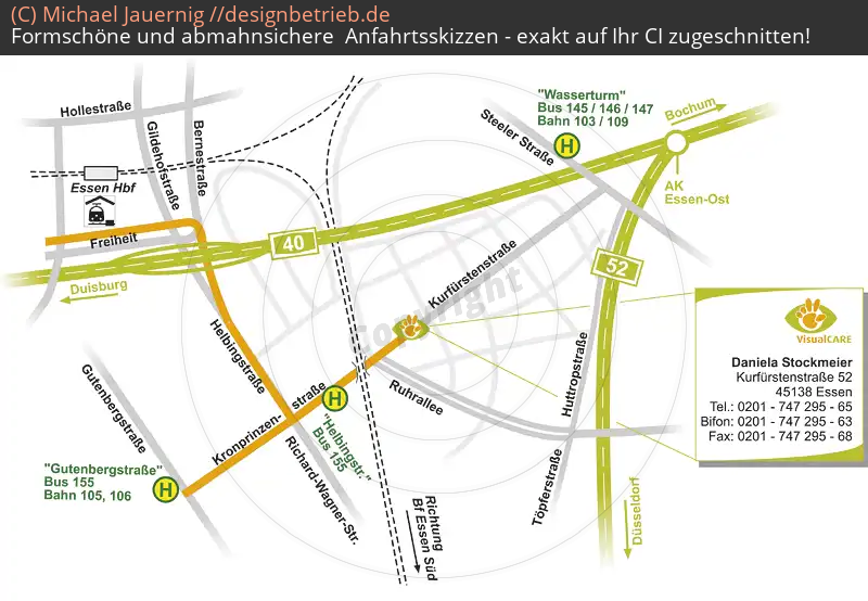 Anfahrtsskizzen erstellen / Anfahrtsskizze Essen Stadtmitte   (visualCARE)( 7)