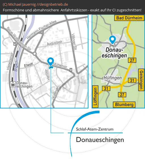 Anfahrtsskizzen erstellen / Anfahrtsskizze Donaueschingen   Schlaf-Atem-Zentrum | Löwenstein Medical GmbH & Co. KG( 703)