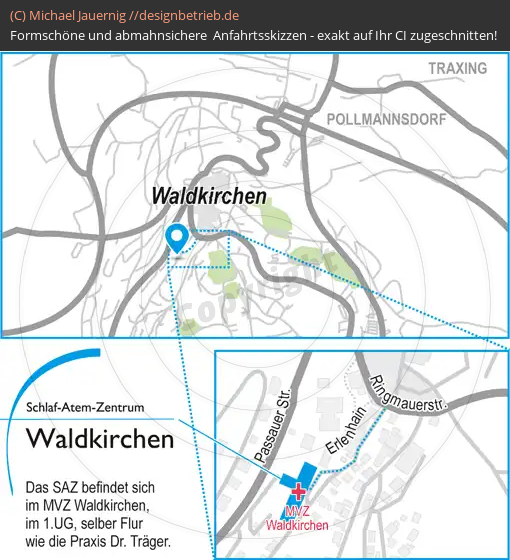 Anfahrtsskizzen erstellen / Anfahrtsskizze Waldkirchen Erlenhain   Schlaf-Atem-Zentrum | Löwenstein Medical GmbH & Co. KG( 714)