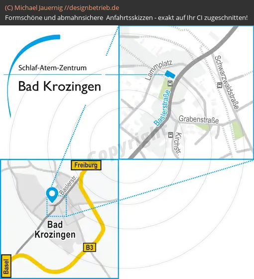 Anfahrtsskizzen erstellen / Anfahrtsskizze Bad-Krozingen Baslerstraße   Schlaf-Atem-Zentrum | Löwenstein Medical GmbH & Co. KG( 715)