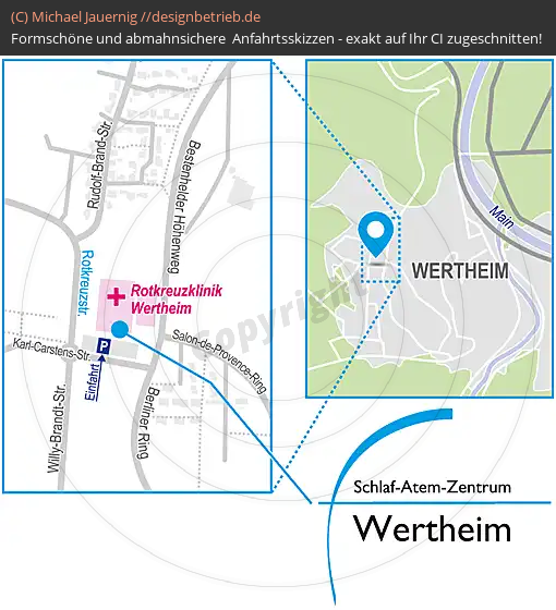 Anfahrtsskizze Wertheim Rotkreuzstraße Schlaf-Atem-Zentrum | Löwenstein Medical GmbH & Co. KG (746)