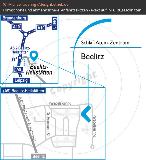 Anfahrtsskizzen erstellen / Anfahrtsskizze Beelitz   Schlaf-Atem-Zentrum | Löwenstein Medical GmbH & Co. KG( 762)