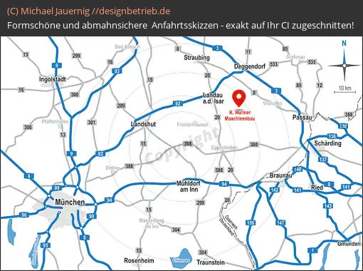 Anfahrtsskizzen erstellen / Anfahrtsskizze Münchsdorf   Lageplan / Übersichtskarte Standort Münchsdorf und Umgebung | Klaus Wallner – Maschinen- Bau und Handel( 770)