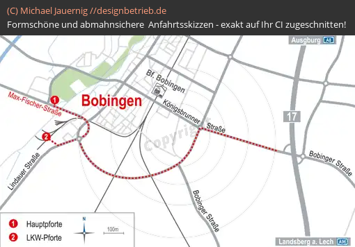 Anfahrtsskizze Bobingen / München Übersichtskarte | Industriepark Werk Bobingen GmbH & Co. KG (798)